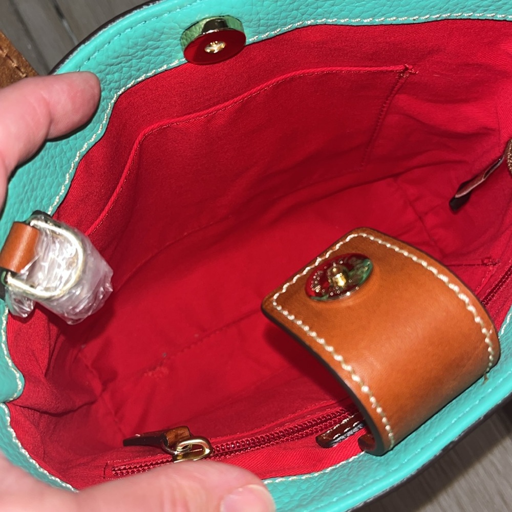 NWT! Dooney & Bourke Mini Waverly Jade Pebble Grain Leather - Picture 15 of 17